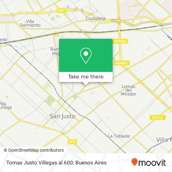 Tomas Justo Villegas  al 600 map