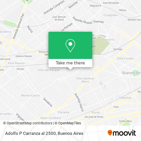 Mapa de Adolfo P  Carranza al 2500