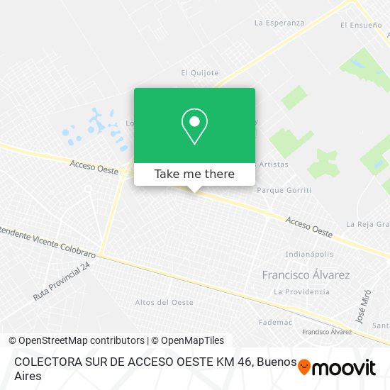 Mapa de COLECTORA SUR DE ACCESO OESTE KM 46