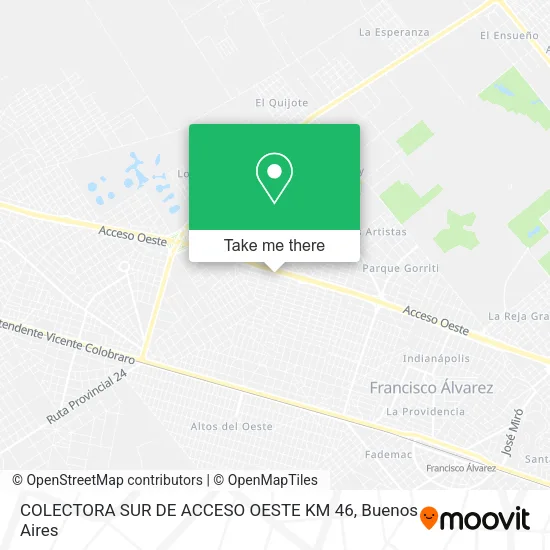 Mapa de COLECTORA SUR DE ACCESO OESTE KM 46