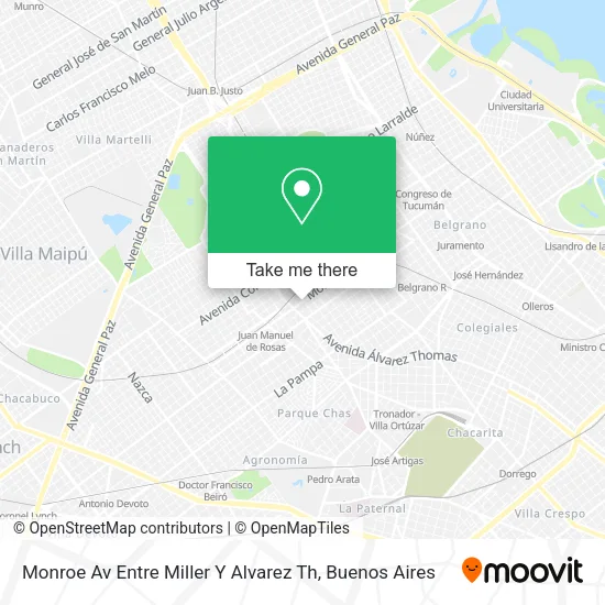 Mapa de Monroe Av  Entre Miller Y Alvarez Th