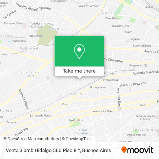 Mapa de Venta 3 amb   Hidalgo 560  Piso 8 ª