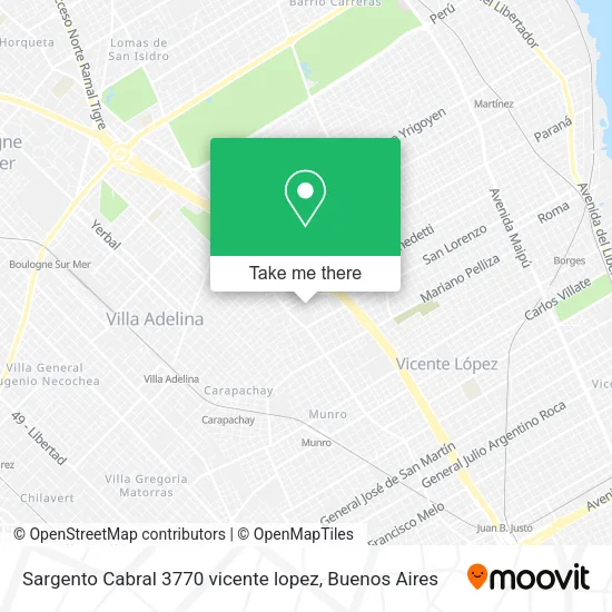 Mapa de Sargento Cabral 3770  vicente lopez