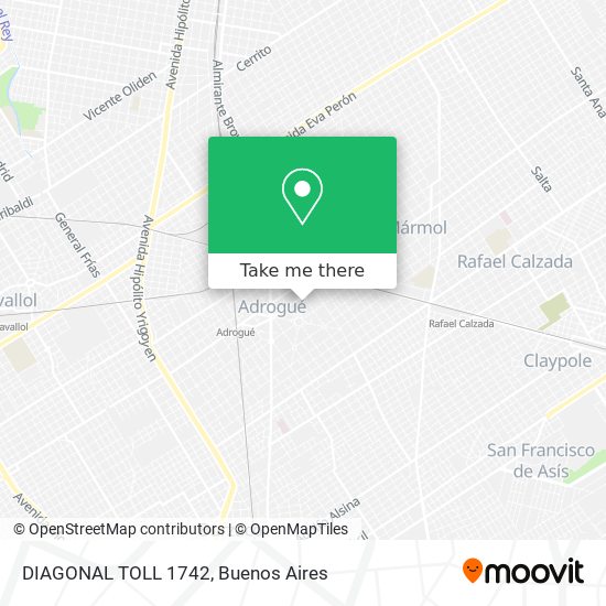 Mapa de DIAGONAL TOLL 1742