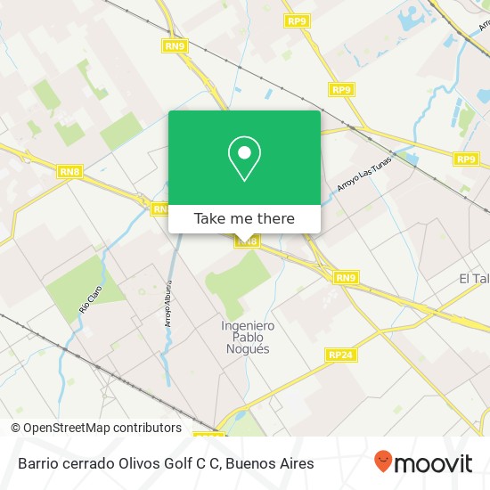 Barrio cerrado Olivos Golf C C map