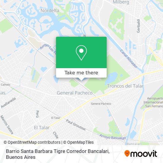 Mapa de Barrio Santa Barbara  Tigre  Corredor Bancalari