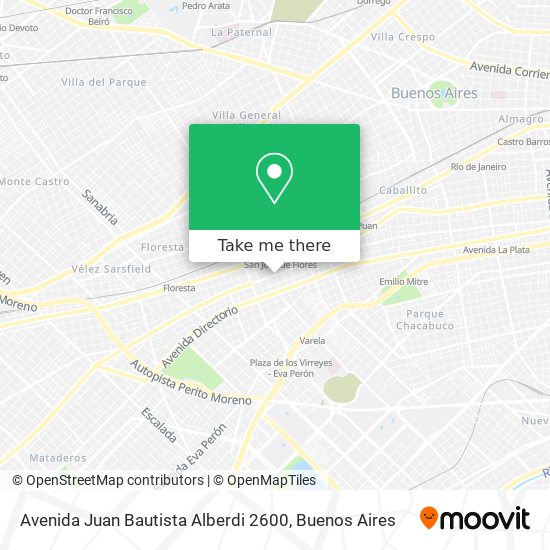 Mapa de Avenida Juan Bautista Alberdi  2600