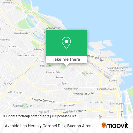 Avenida Las Heras y Coronel Diaz map