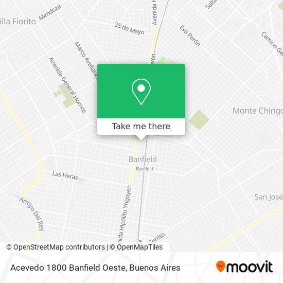 Acevedo 1800  Banfield Oeste map