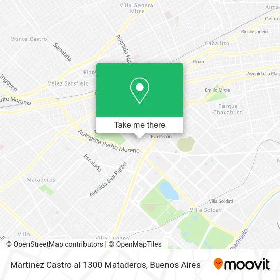 Mapa de Martinez Castro al 1300 Mataderos