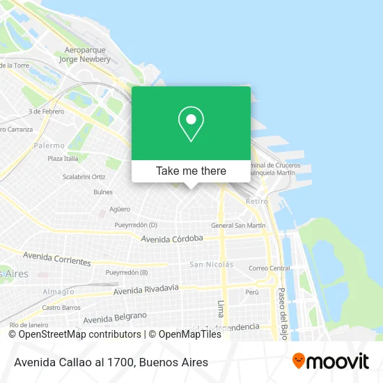 Mapa de Avenida Callao al 1700