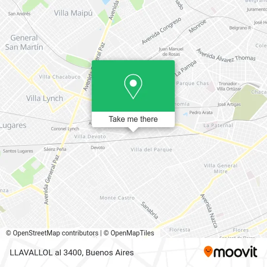 LLAVALLOL al 3400 map