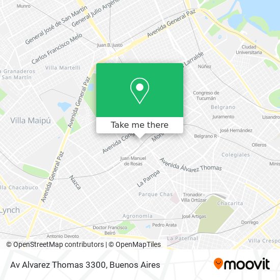 Mapa de Av Alvarez Thomas 3300