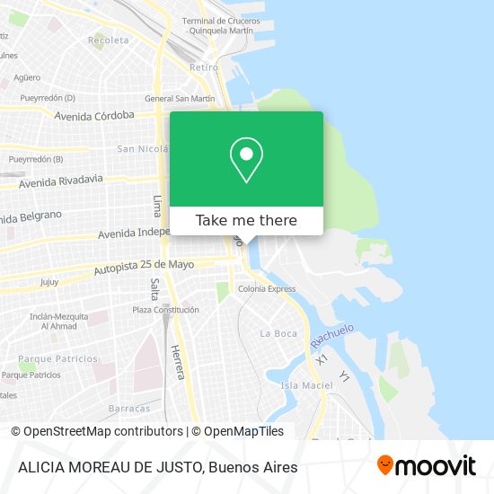 ALICIA MOREAU DE JUSTO map