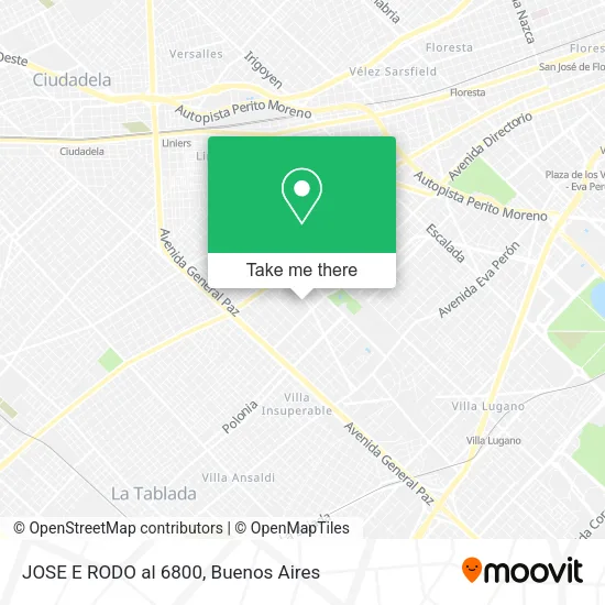JOSE E  RODO al 6800 map
