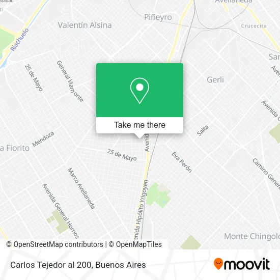 Mapa de Carlos Tejedor al 200