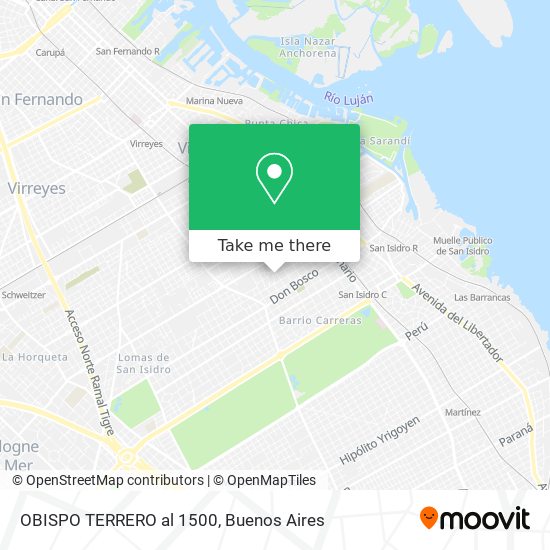 OBISPO TERRERO al 1500 map