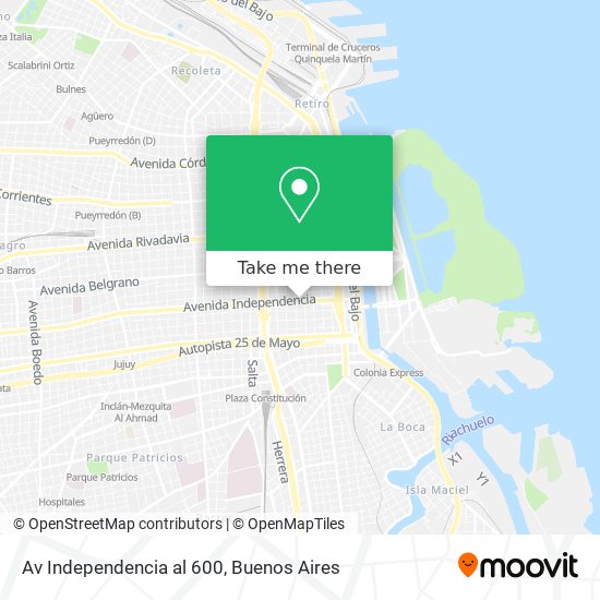 Av  Independencia al 600 map