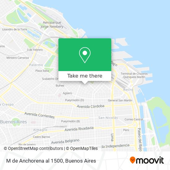 M de Anchorena al 1500 map