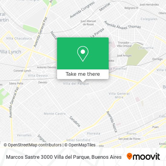 Marcos Sastre 3000  Villa del Parque map