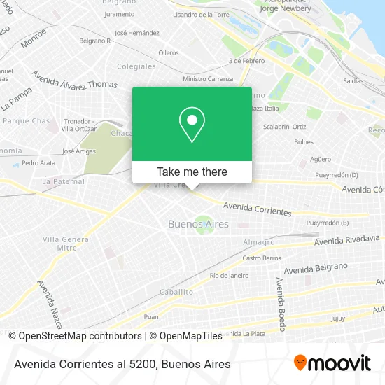 Mapa de Avenida Corrientes al 5200