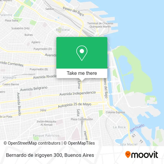 Mapa de Bernardo de irigoyen 300