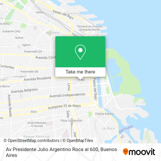 Av  Presidente Julio Argentino Roca al 600 map