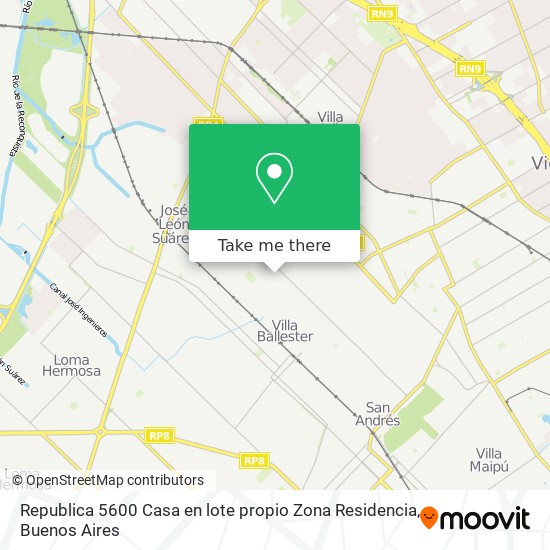 Republica 5600 Casa en lote propio Zona Residencia map