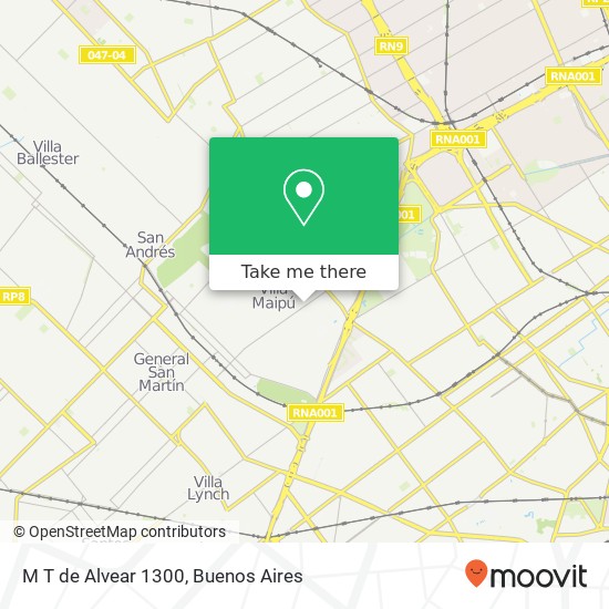 M  T  de Alvear 1300 map