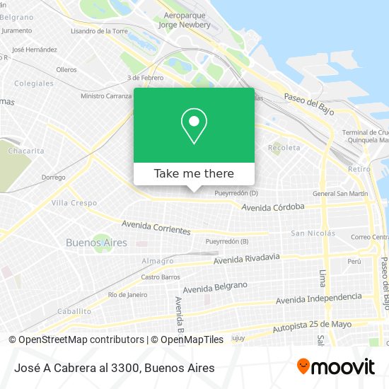 Mapa de José A  Cabrera al 3300