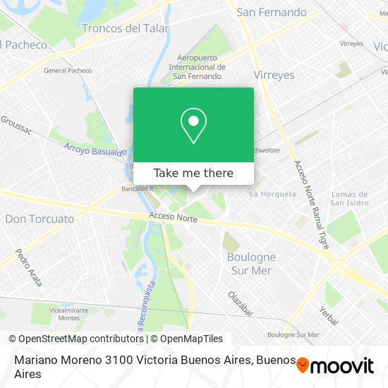 Mariano Moreno 3100  Victoria  Buenos Aires map