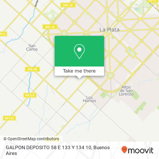 GALPON DEPOSITO 58 E 133 Y 134 10 map