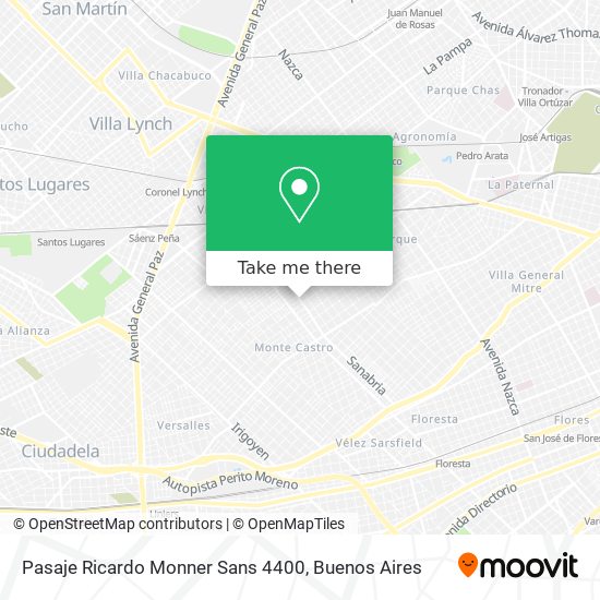 Pasaje Ricardo Monner Sans 4400 map