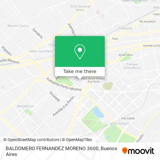 BALDOMERO FERNANDEZ MORENO 3600 map