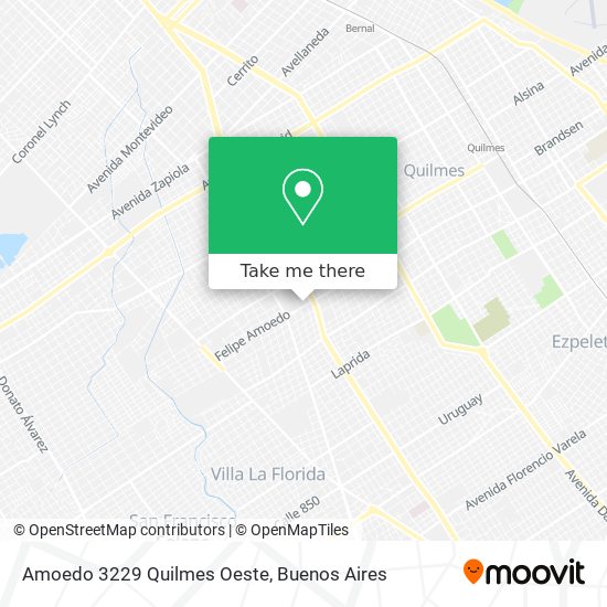 Mapa de Amoedo 3229 Quilmes Oeste