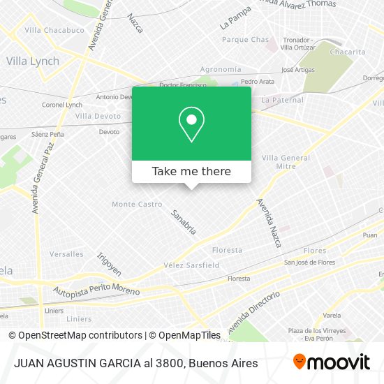 JUAN AGUSTIN GARCIA  al 3800 map