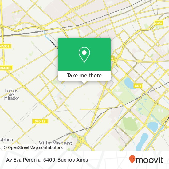 Av  Eva Peron  al 5400 map