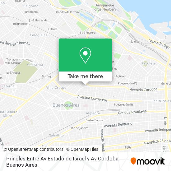 Pringles Entre Av  Estado de Israel y Av  Córdoba map