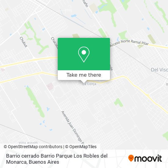 Barrio cerrado Barrio Parque Los Robles del Monarca map