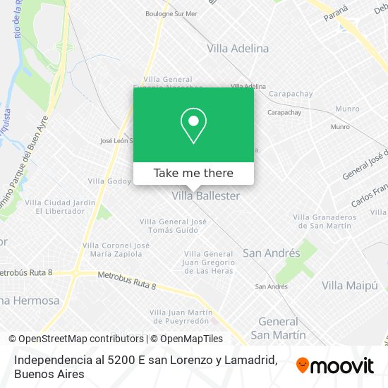 Mapa de Independencia al 5200 E san Lorenzo y Lamadrid