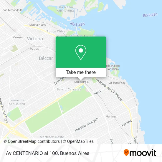 Av  CENTENARIO al 100 map