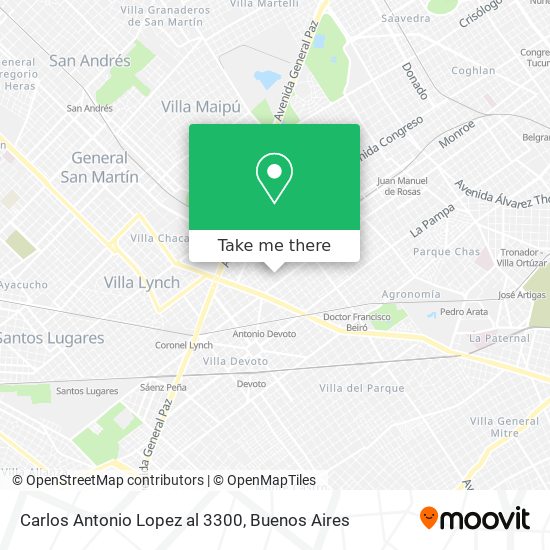 Carlos Antonio Lopez al 3300 map