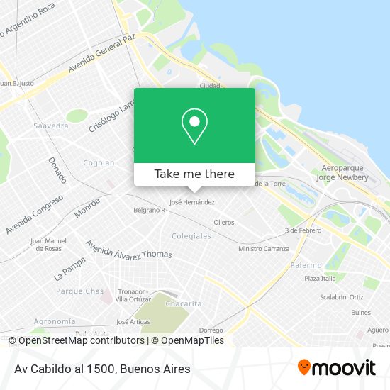 Av  Cabildo al 1500 map