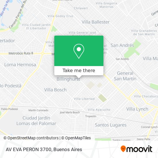 Mapa de AV  EVA PERON 3700