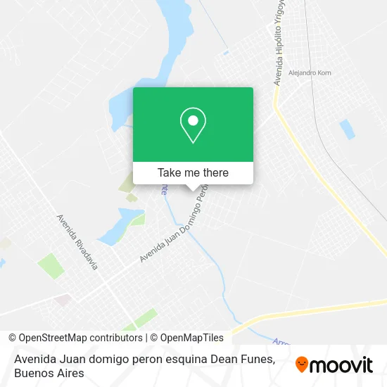Avenida Juan domigo peron esquina Dean Funes map