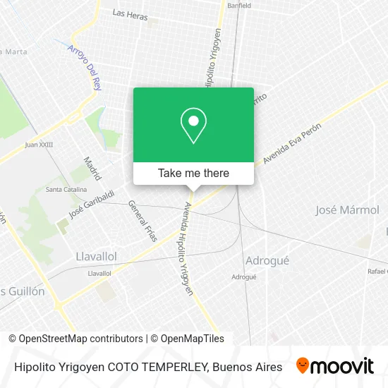 Mapa de Hipolito Yrigoyen   COTO TEMPERLEY