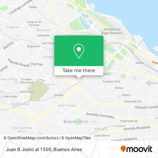 Juan B Justo al 1500 map