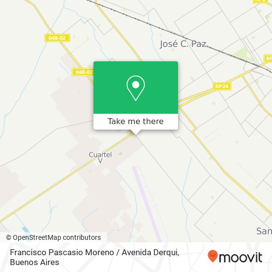 Mapa de Francisco Pascasio Moreno / Avenida Derqui