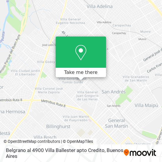 Belgrano al 4900 Villa Ballester  apto Credito map