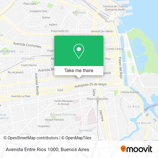 Mapa de Avenida Entre Rios 1000